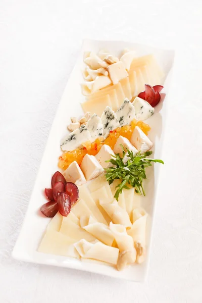 Plate of cheese on plate — Stock Photo, Image