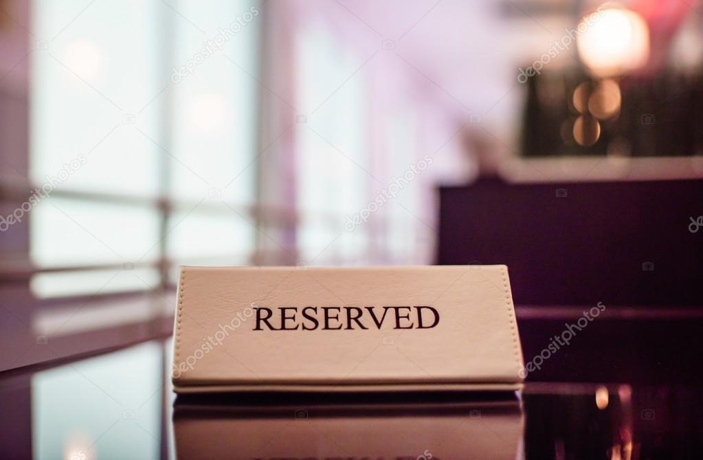 Restaurant reserved table