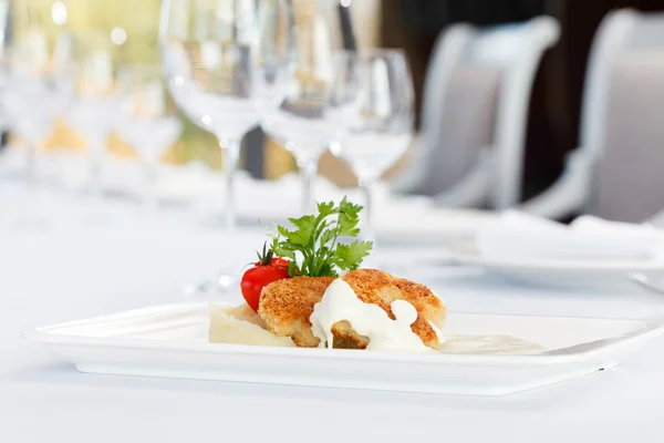 Fish cutlets with mashed potatoes — Stock Photo, Image