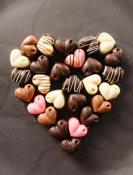 Sweet chocolate hearts candies