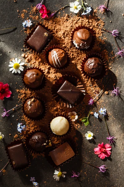 Dolci caramelle al cioccolato — Foto Stock