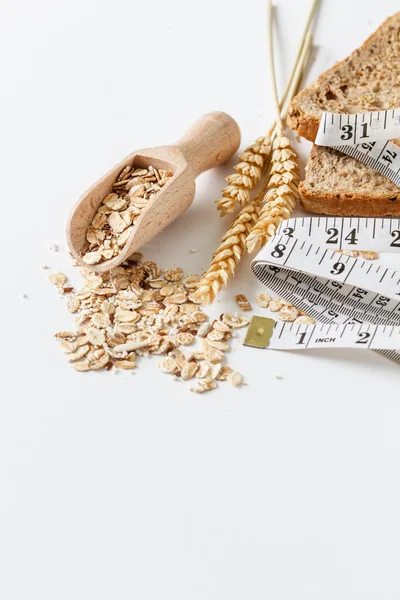 Alimentation saine avec flocons et blé — Photo