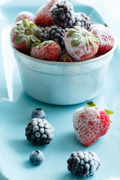 Frozen berries in plate — Stock Photo, Image