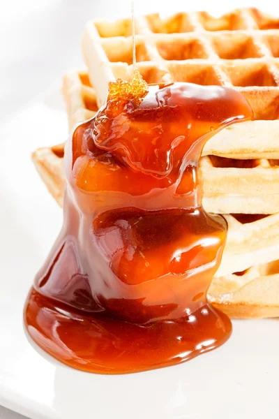 Belgium waffles on plate — Stock Photo, Image