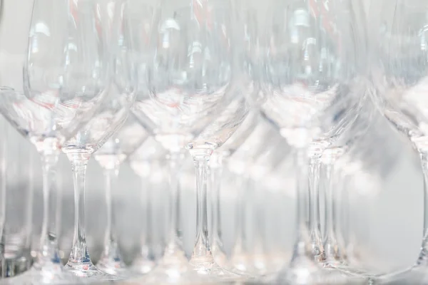 Empty glasses on white — Stock Photo, Image
