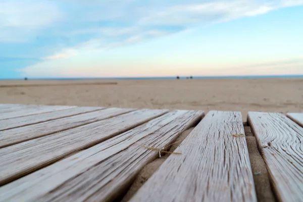 Dřevěné nebo podlahy na pláži — Stock fotografie