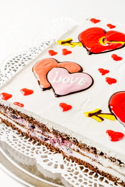 Торт на День Святого Валентина — стоковое фото