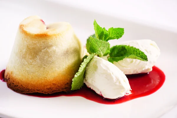 Christmas dessert on  plate — Stock Photo, Image