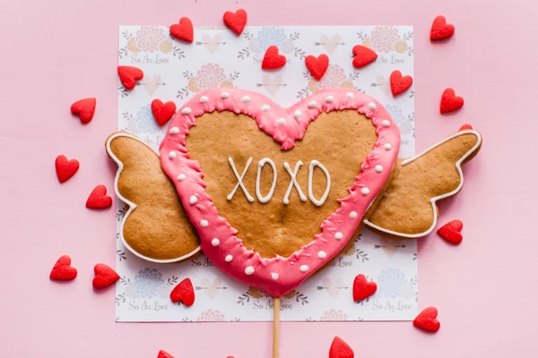 Печенье на День Святого Валентина — стоковое фото