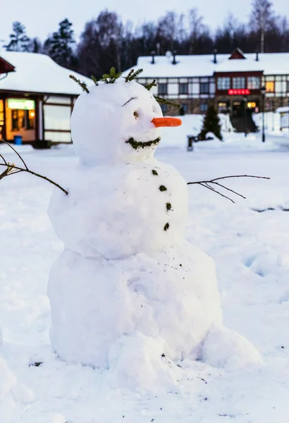 Grappige traditionele sneeuwpop — Stockfoto