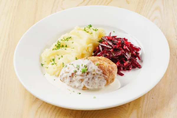 Cutlet with mashed potato — Stock Photo, Image