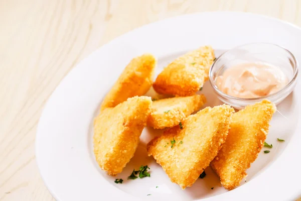 Fried cheese on plate — Stock Photo, Image