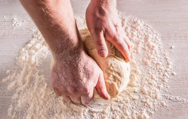 Chef making bread — Stock Photo, Image