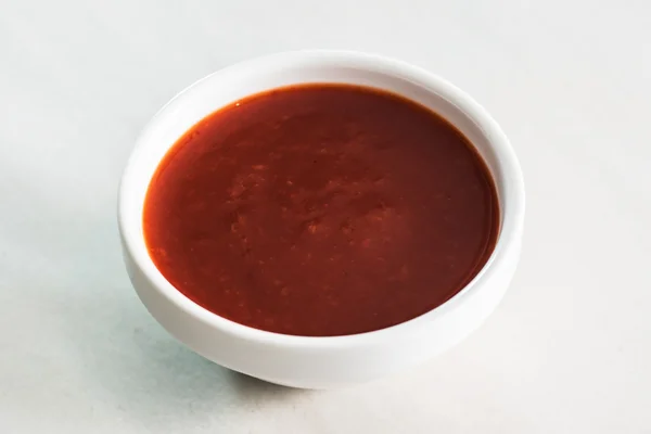 Bbq sauce in plate — Stock Photo, Image