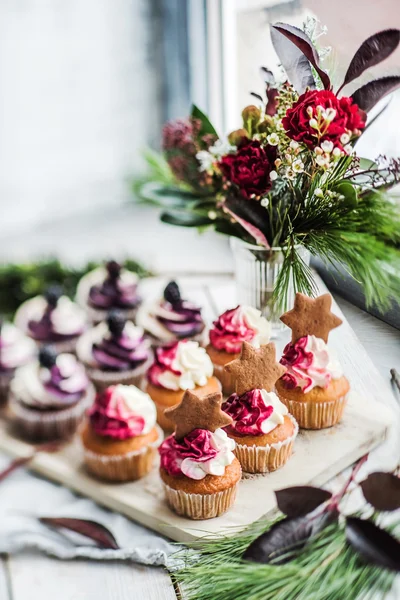 Sült karácsonyi cupcakes — Stock Fotó