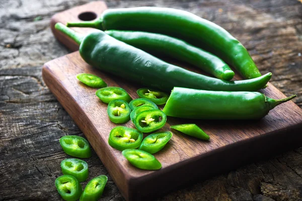 Čerstvé zelené chilli — Stock fotografie