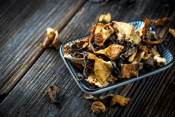 Champignons séchés dans un bol — Photo