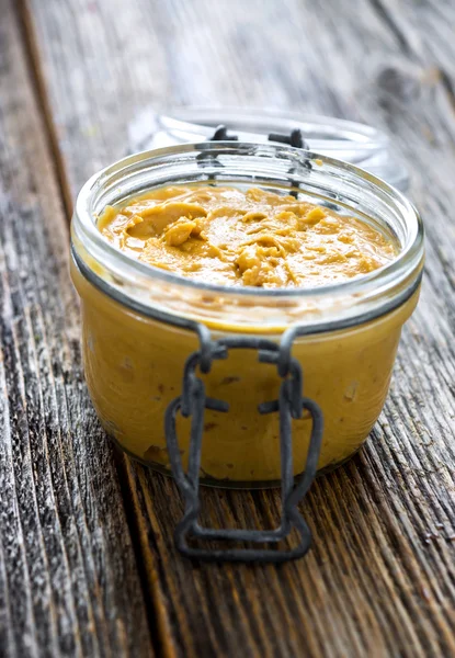 Homemade creamy peanut butter — Stock Photo, Image