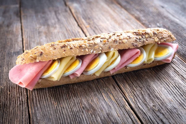 Bocadillos Con Jamón Huevo — Foto de Stock