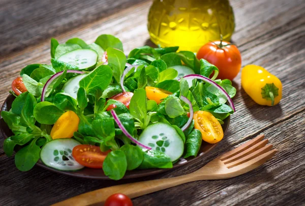 Ensalada de verduras frescas sabrosas — Foto de Stock