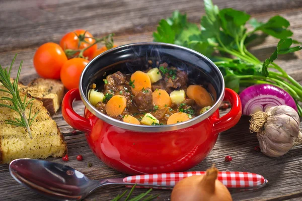 Beef Stew in pan — Stock Photo, Image