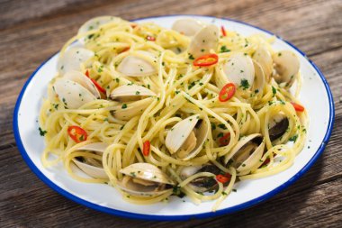 Spagetti vongole istiridye ile