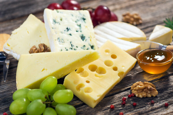 Various types of cheese