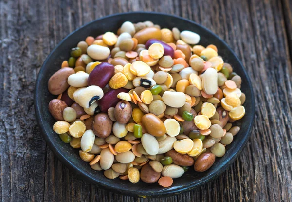 Legumes close up in plate — Stock Photo, Image