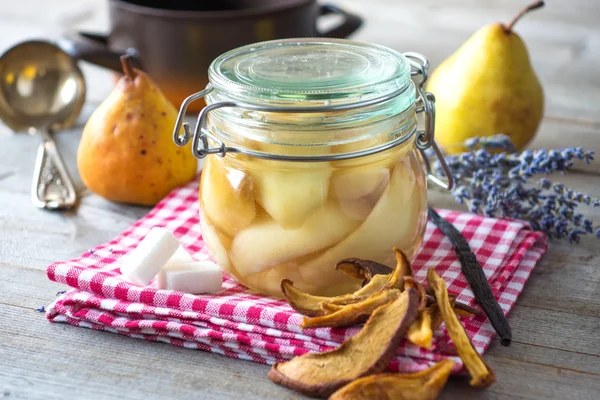 Homemade pears compote — Stock Photo, Image