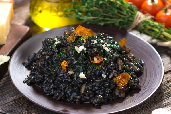 Appetizing Black Risotto — Stock Photo, Image