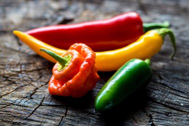 Çeşitli renkli kırmızı biber