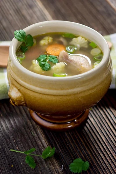 Hühnersuppe mit Gemüse — Stockfoto