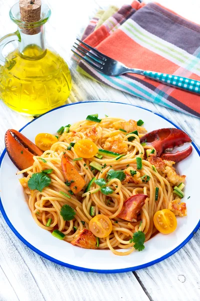 Lobster with pasta and herbs — Stock Photo, Image