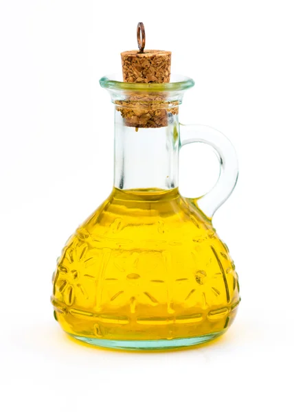 Botella de aceite de oliva sobre blanco —  Fotos de Stock