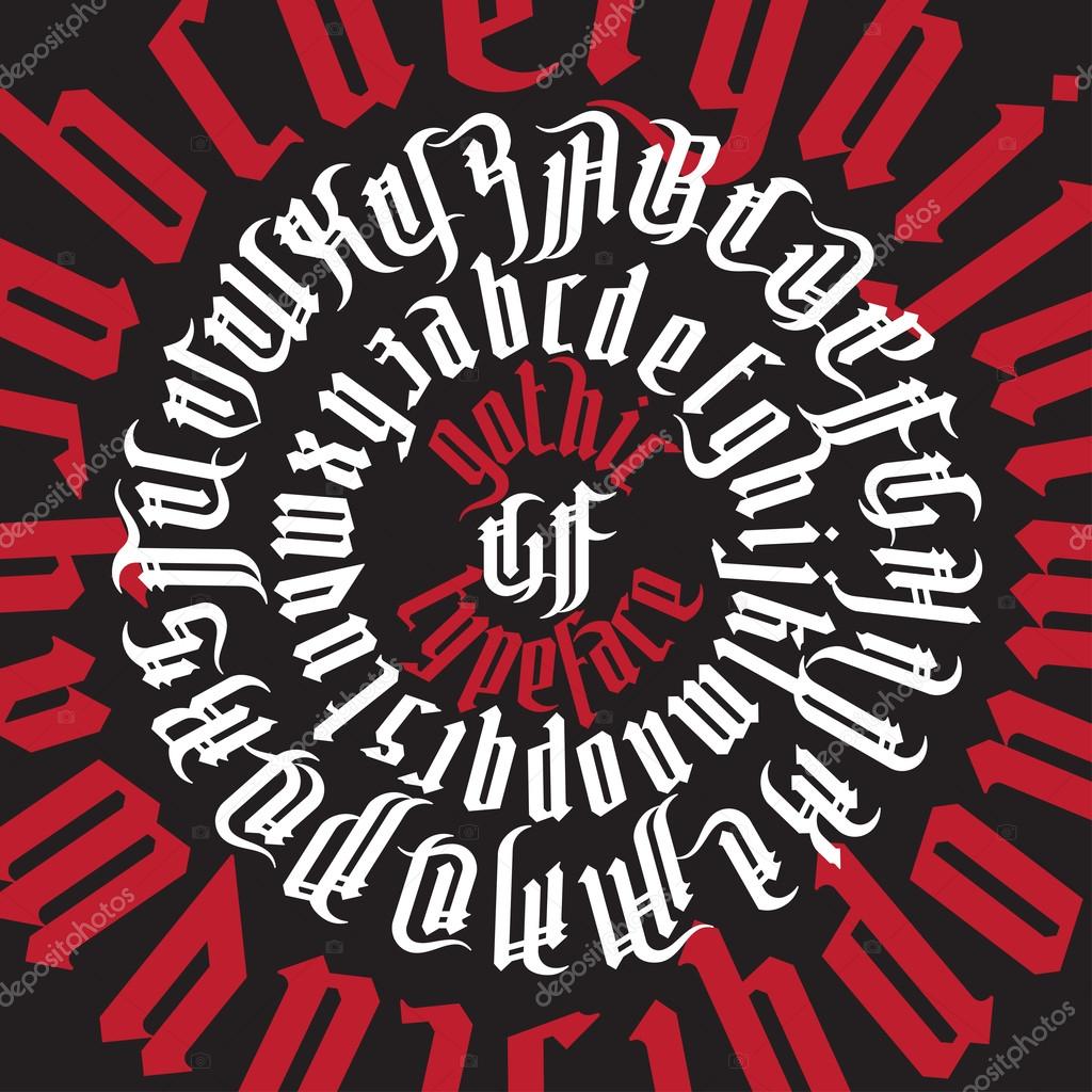 Fuente gótica moderna — Vector de stock © nrey_ad #108451958