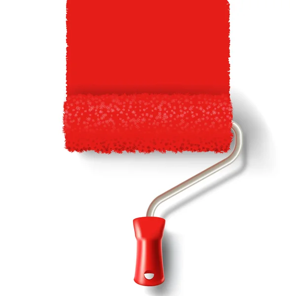 Red roller brush with trail of paint — Stock Photo © scanrail 4680739
