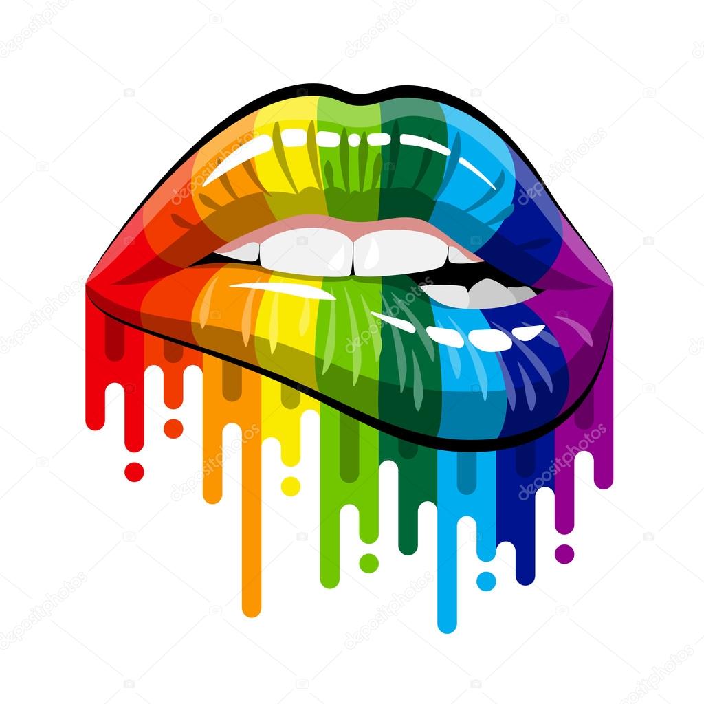 Download rainbow color lips — Stock Vector © nrey_ad #109711906