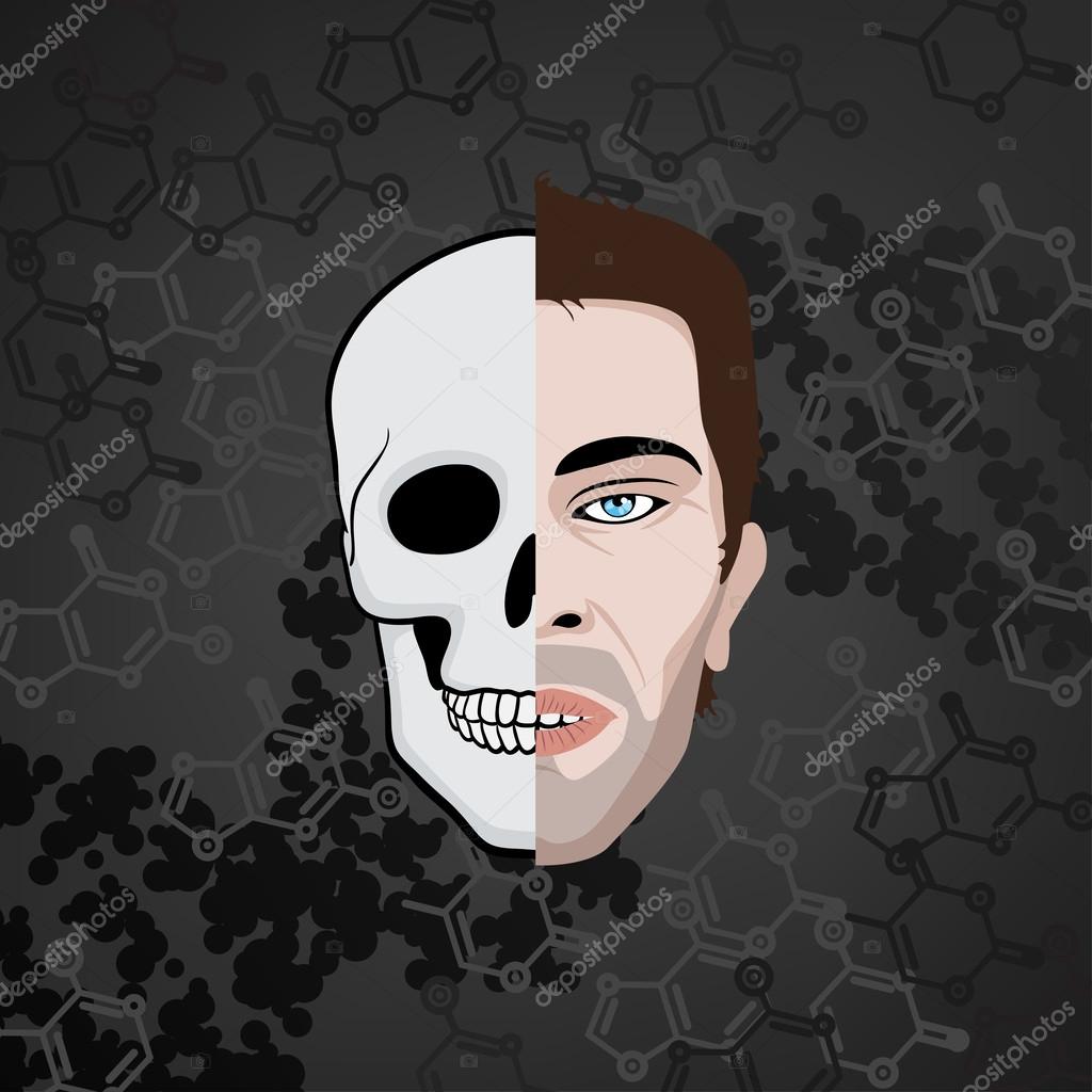 84 Half Face Skull Vectors Royalty Free Vector Half Face Skull Images Depositphotos