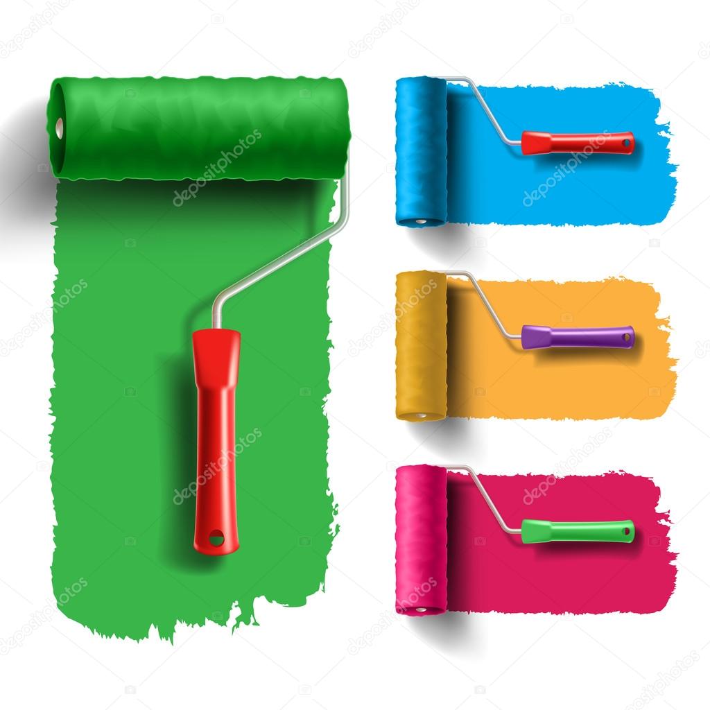 Roller brush set — Stock Vector © nrey_ad 87493356