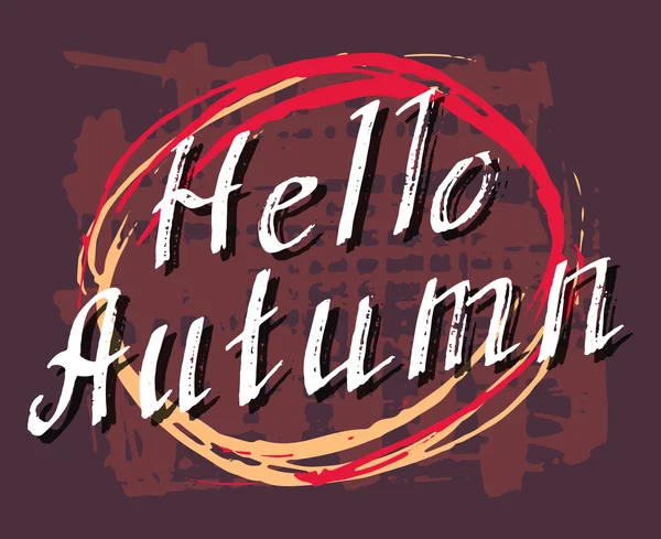 Hello Autumn. Lettering background. — Stock Vector