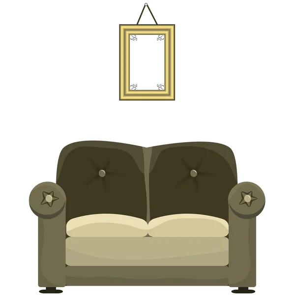 Sofa en schilderkunst — Stockvector