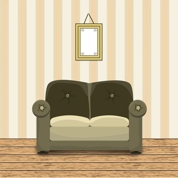 Interior de una habitación — Vector de stock