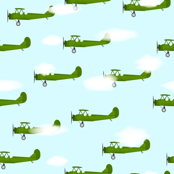 Pattern with airplanes — Stock Vector