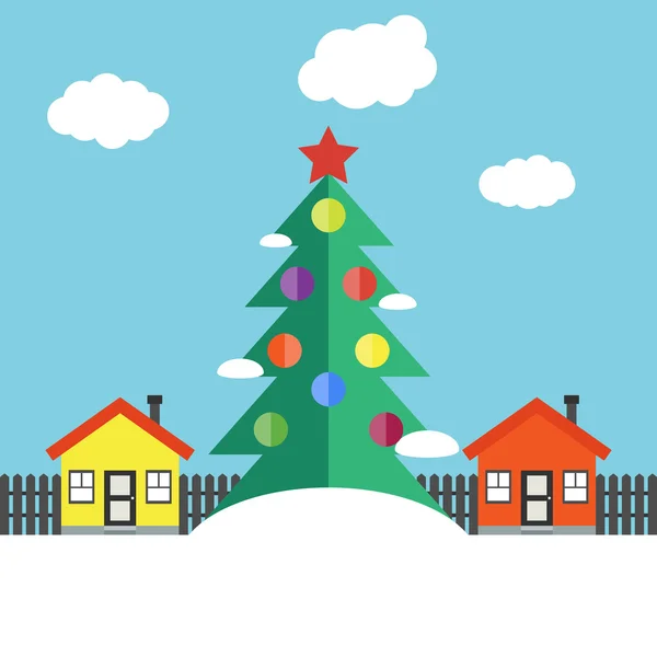 Paisaje de invierno de Navidad — Vector de stock