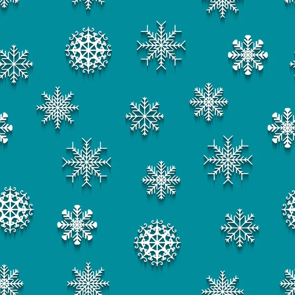 Patrón sin costuras con copos de nieve — Archivo Imágenes Vectoriales
