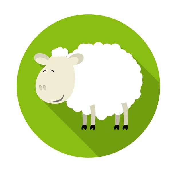 Ikona owiec z długi cień — Wektor stockowy