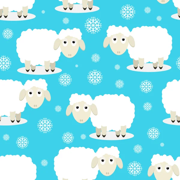 Seamless pattern of funny sheep — Stock Vector