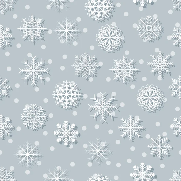 Flocons de neige blancs sans couture — Image vectorielle