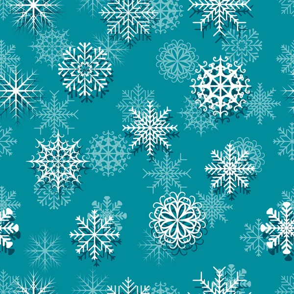 Copos de nieve blancos sin costuras — Archivo Imágenes Vectoriales