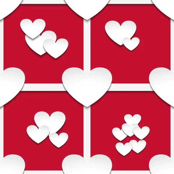 Corazones con sombra — Vector de stock